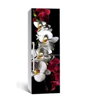 65х200 см, Наклейка на холодильник Сочные орхидеи