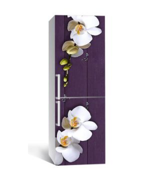 65х200 см, Наклейка на холодильник Орхидеи крупные