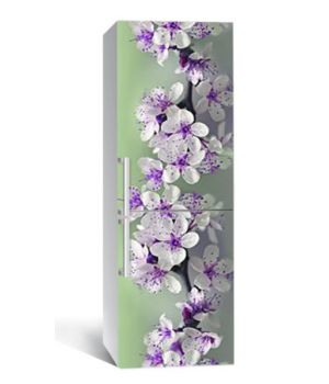 65х200 см, Наклейка на холодильник Вишневое цветение