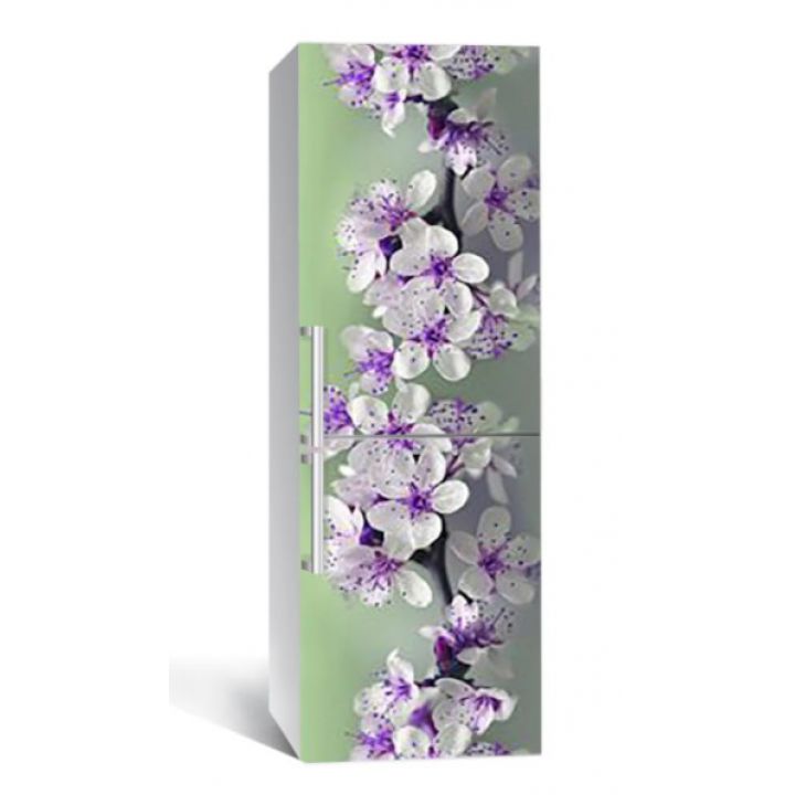 65х200 см, Наклейка на холодильник Вишневое цветение