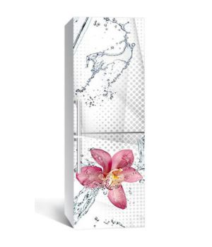65х200 см, Наклейка на холодильник Капли орхидеи