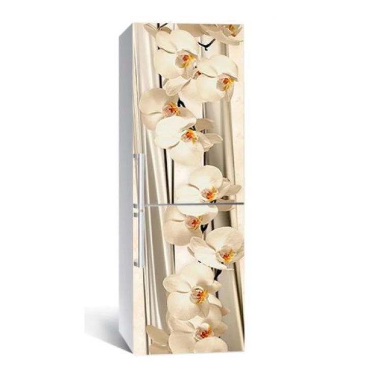 65х200 см, Наклейка на холодильник Сон белой орхидеи