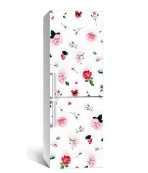 65х200 см, Наклейка на холодильник Пионы и розы