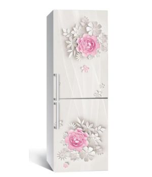 65х200 см, Наклейка на холодильник Бумажные цветы