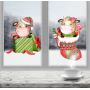 Інтер'єрна новорічна наклейка Набір подарункових бичків Бичок із подарунком - 290х310мм и бичок у шкарпетці - 250х375мм