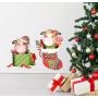 Інтер'єрна новорічна наклейка Набір подарункових бичків Бичок із подарунком - 290х310мм и бичок у шкарпетці - 250х375мм