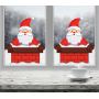 Інтер'єрна новорічна наклейка Санта в димоході 500х600 мм