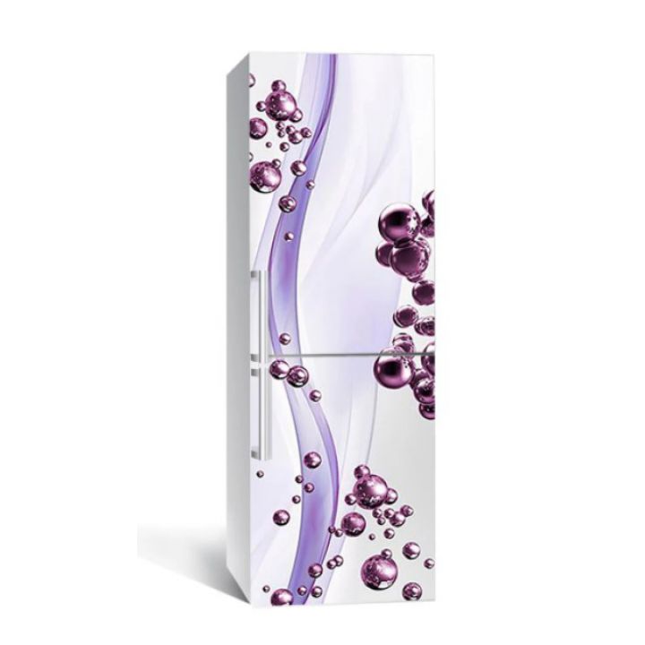 65х200 см, Наклейка на холодильник Фиолетовые сферы