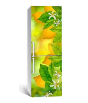 65х200 см, Наклейка на холодильник Лимоны