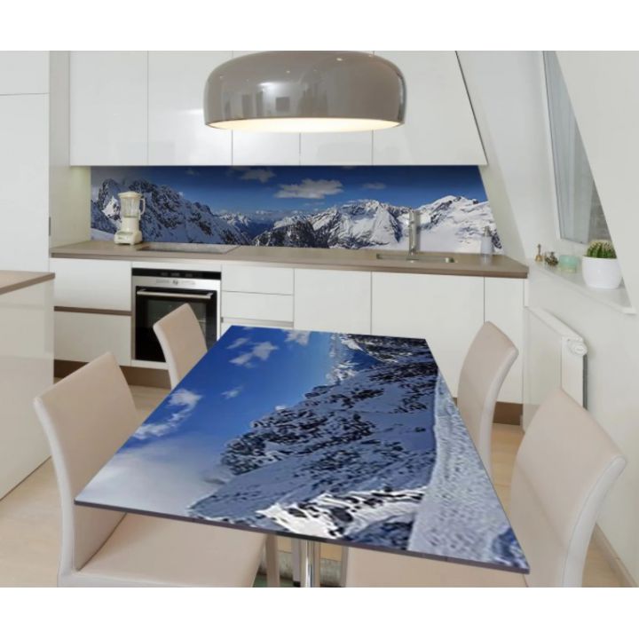 Наклейка на стол 65х120 см, На вершине снежных холмов