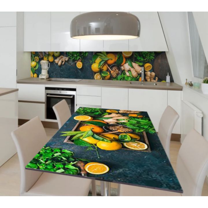 Наклейка на стол 65х120 см, Имбирь и фрукты