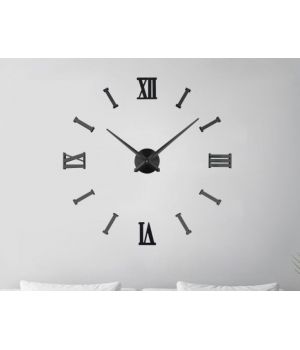 Диаметр 50-90 см, самоклеющиеся настенные часы бескаркасные 3d римские полосы, черные