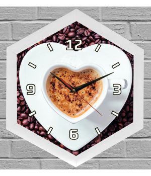 Настенные часы Кофе сердце SM-19