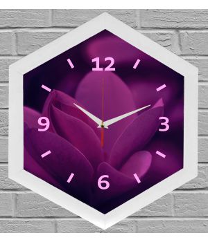 Настінний годинник Фіолетова квітка SM-21