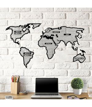 Об'ємна 3D картина з дерева Stripped map DC9605212, 93х50 см
