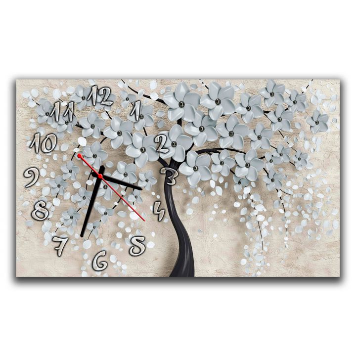 Настенные часы для спальни Цветочное дерево, 30х50 см