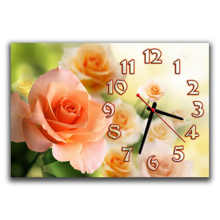Годинник настінний Кремова троянда, 30х45 см