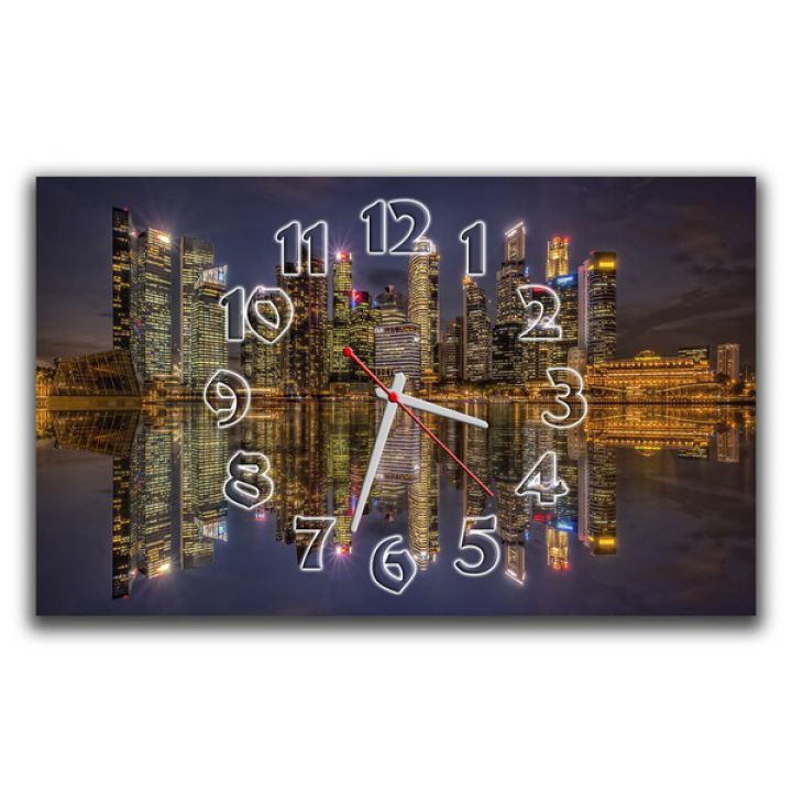 Настінний годинник Нічне місто, 30х50 см