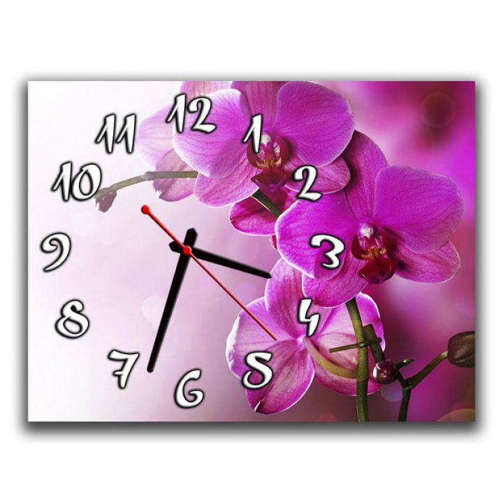 Настінний годинник Орхідея, фіолет, 30х40 см
