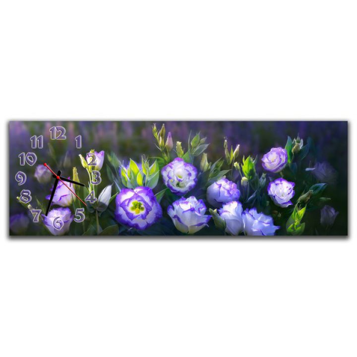 Настенные часы Фиолетовые цветы, 30х90 см