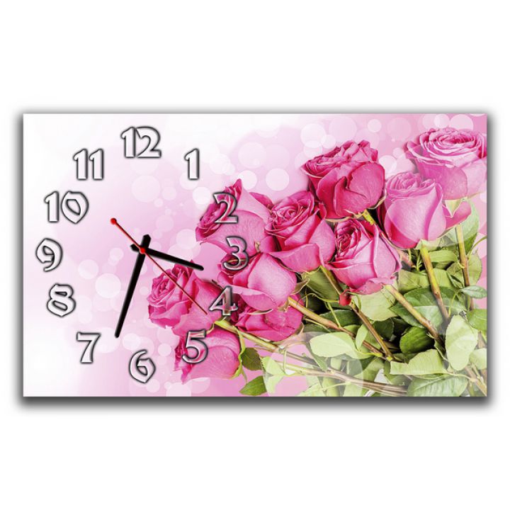 Настінний годинник Букет троянд, 30х50 см