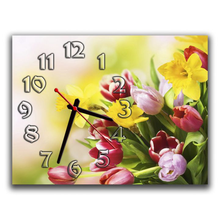 Настенные часы Тюльпаны, 30х40 см