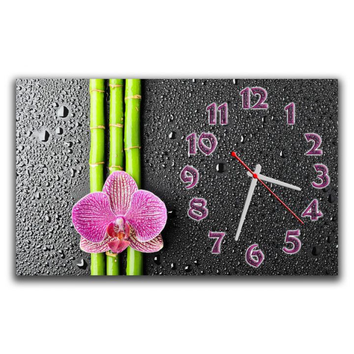 Настінний годинник Рожева орхідея, 30х50 см