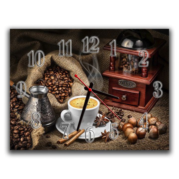 Настенные часы Кофейное вдохновение, 30х40 см