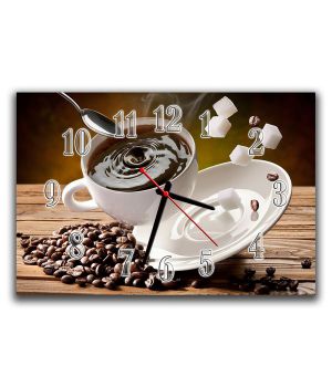 Настенные часы Кружка кофе с рафинадом, 30х45 см