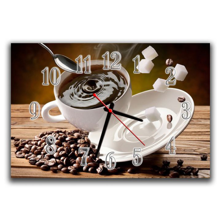 Настенные часы Кружка кофе с рафинадом, 30х45 см