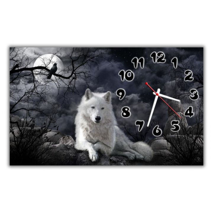 Настенные часы Волки, 30х50 см