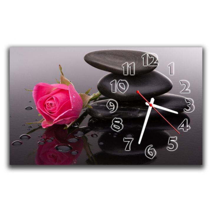 Настінний годинник Рожева троянда, 30х50 см