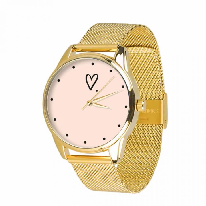 Часы наручные женские молодежные с рисунком, 2 ремешка, Сердечко на металлическом браслете