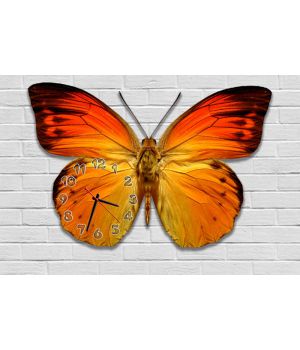 Фігурний настінний годинник з 3D ефектом Метелик F86, 30х45 см