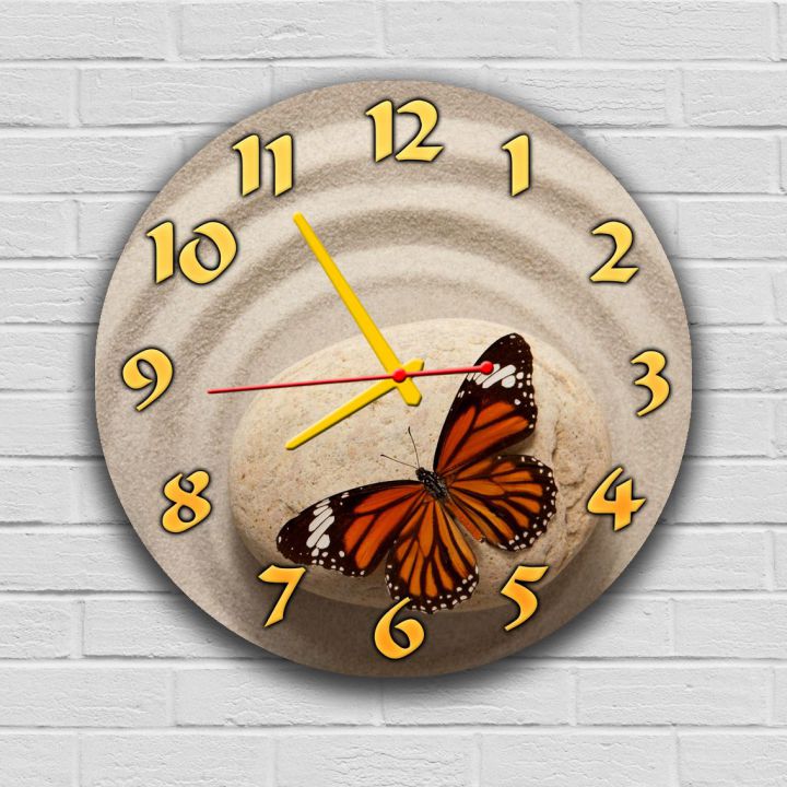 Настенные часы на кухню 74022, 30х30 см, Бабочка