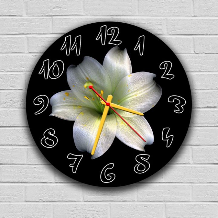 Круглые настенные часы Цветок 1, 30х30 см