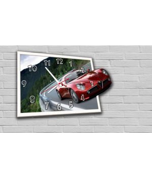 Фигурные настенные часы с 3D эффектом IdeaX Авто F12, 30х44 см