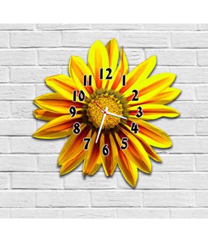 Фігурний настінний годинник в дитячу з 3D ефектом Квітка F31, 30х30 см