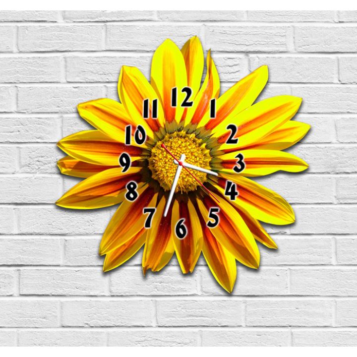 Фигурные настенные часы в детскую с 3D эффектом IdeaX Цветок F31, 30х30 см