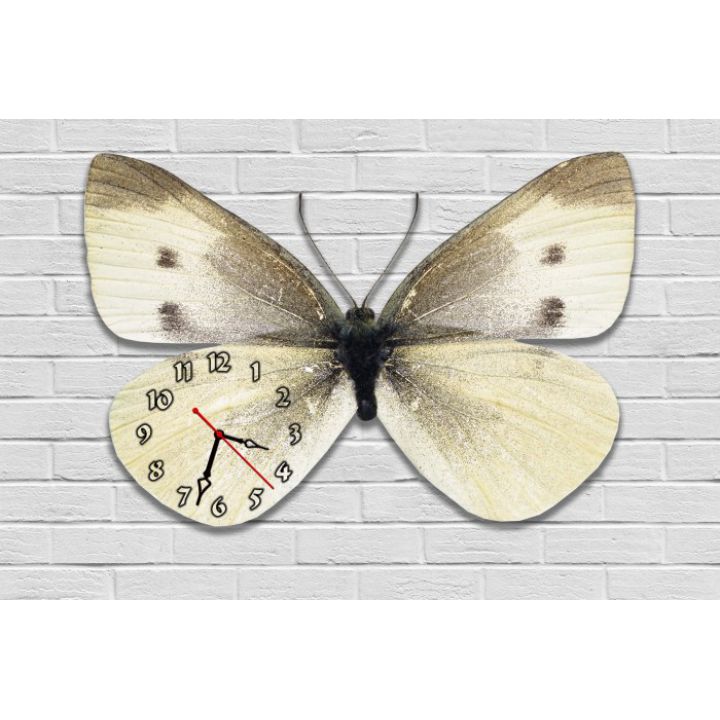 Фигурные настенные часы с 3D эффектом IdeaX Бабочка F81, 30х45 см