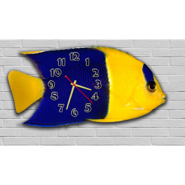 Фигурные настенные часы с 3D эффектом IdeaX Рыба F10, 30х60 см