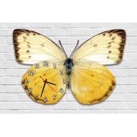 Фигурные настенные часы с 3d эффектом ideax бабочка f90, 30х45 см