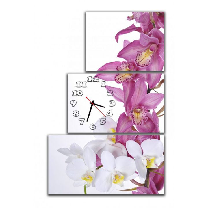 Модульний настінний годинник Орхідеї