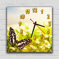 Часы квадратные настенные Прелестная Бабочка, 30х30 см