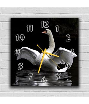 Настенные часы квадратные Царственный Лебедь