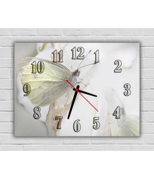 Настінний годинник Білий метелик, 30х40 см