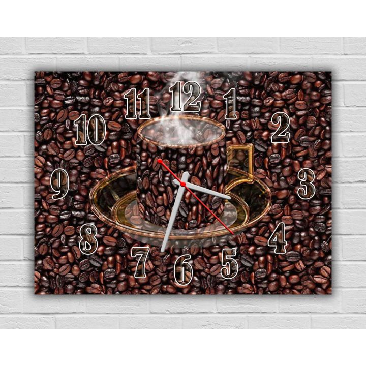 Настенные часы на кухню 74037, 30х40 см, Кофейные зерна