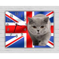 Детские настенные часы British Cat, 30x40 см