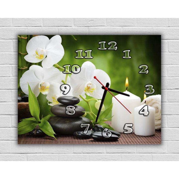 Настенные часы Белые орхидеи, 30х40 см