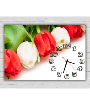 Настенные часы Композиция из тюльпанов, 30х45 см
